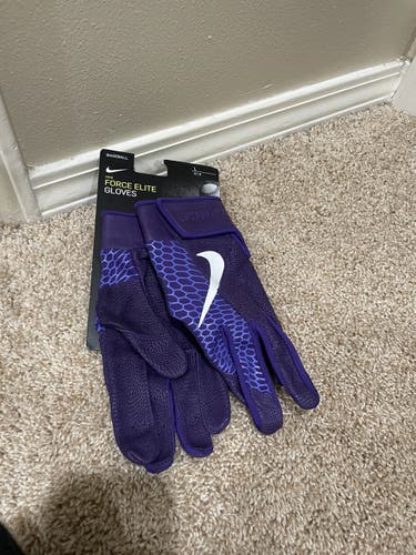 Purple Nike Force Elite Batting Gloves Size L