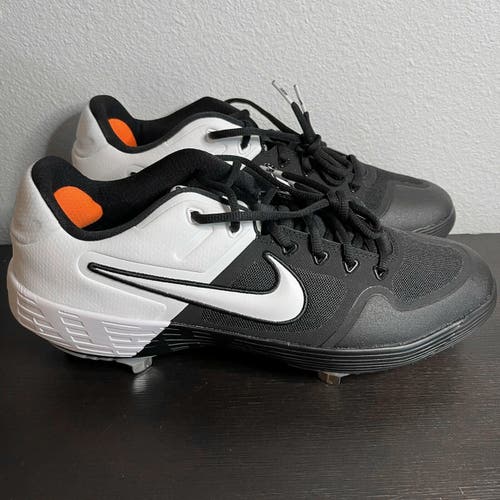 Nike Alpha Huarache ELT 2 Low Mens Metal Cleats AJ6873-004 Size 12 Black White