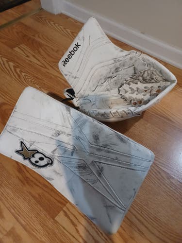 Used Reebok Regular XLT28 glove and Brian's Subzero3 blocker