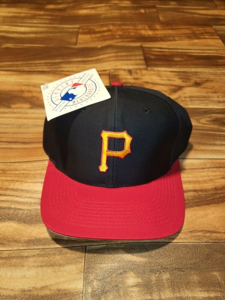 Vintage Pittsburgh Pirates P Logo Starter Adjustable White SnapBack Cap Hat  VTG