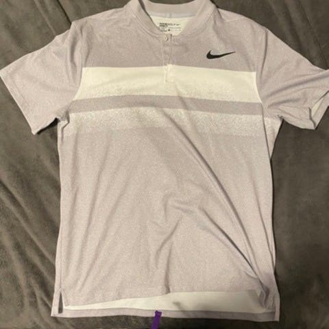 Nike Collarless Golf Polo (XL) - Light Gray