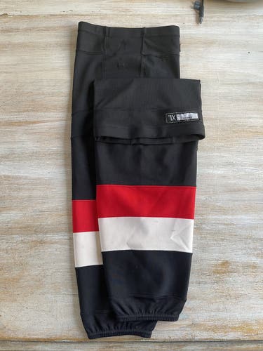 Ottawa Senators Heritage Black Senior Used XL Pro Stock Reebok Edge Socks
