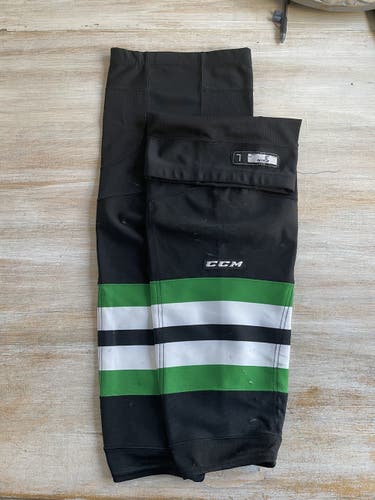 Black Senior Used Large CCM Pro Stock U. of North Dakota Game Socks
