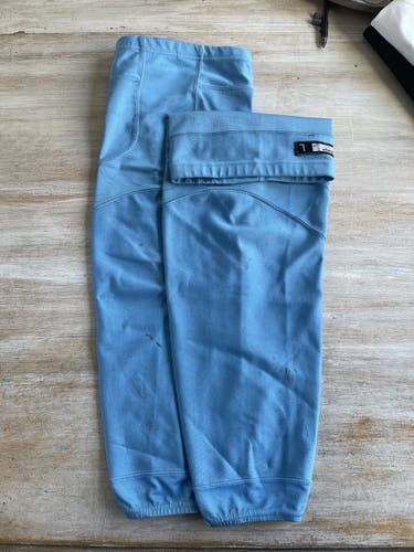 Light Blue Senior Used Large CCM Pro Stock Practice Socks