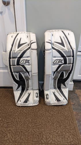White Goalie Leg Pads Used Senior 32" Brian's Zero G