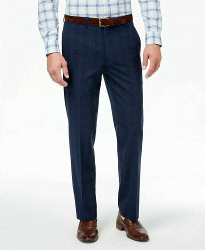Ryan Seacrest Distinction Mens Ultimate Modern-Fit Stretch Blue Suit Pant 34x30