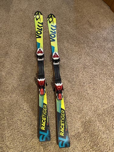 Used 2016 Volkl Racing Racetiger SL Skis With Bindings Max Din 12