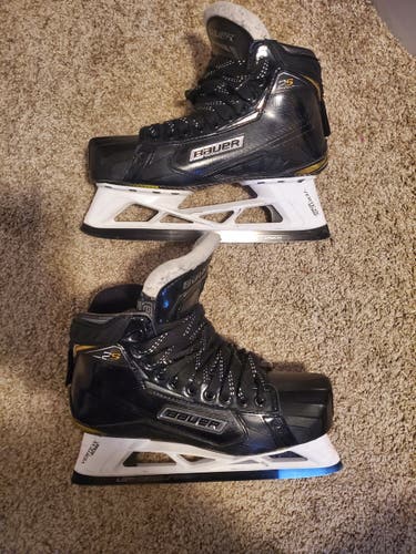 Senior Used Bauer Supreme 2s Pro Hockey Goalie Skates Regular Width Pro Stock Size 8