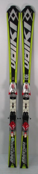 Used Volkl Racetiger SL 160cm Race Skis With Marker Comp 16 Bindings (388C)