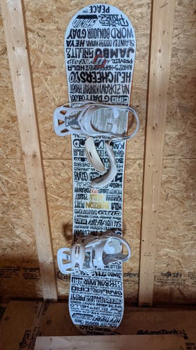 Used Men's Burton Bullet Snowboard Freeride With Mission Bindings Soft Flex Directional