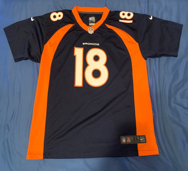 Peyton Manning Denver Broncos Mitchell & Ness 2015 Split Legacy Replica  Jersey Navy Orange