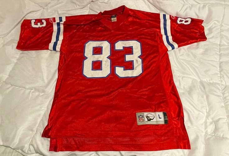 New England Patriots Wes Welker Red Throwback Jersey Large Reebok
