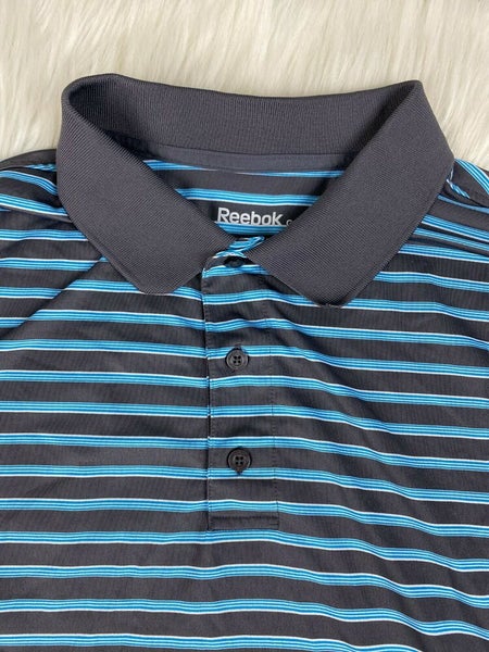 Meddele Tropisk Tochi træ Reebok Golf Short Sleeve Striped Polo Shirt Gray Blue Stripes Men's 2XL |  SidelineSwap
