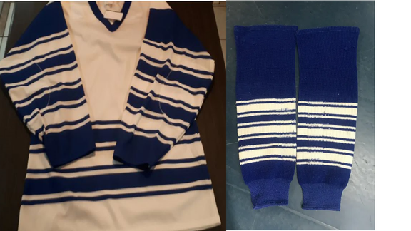 Toronto Maple Leafs Style  Jersey and Socks Combo White Men's Medium Athletic Knit Jersey