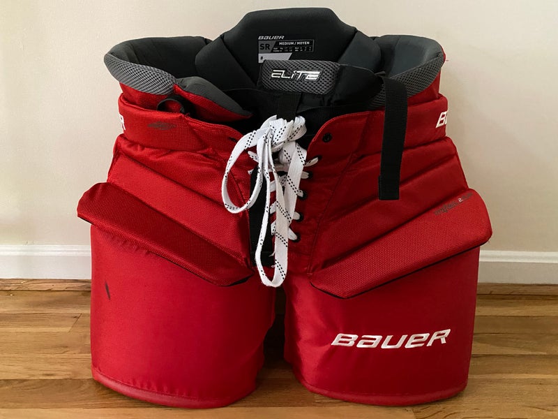 Bauer Elite Pro Hockey Goalie Pants Senior Medium Red