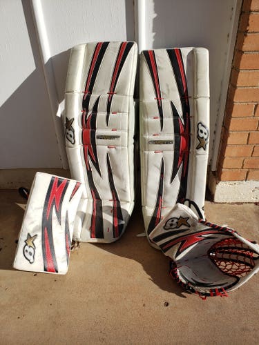 Used 35"+1 Brian's G-Netik 5.0 White/Red Goalie Full Set