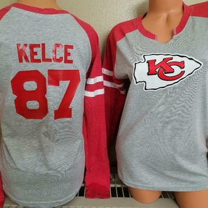 20215 Womens Kansas City Chiefs TRAVIS KELCE "Scoop Neck" Football SHIRT New