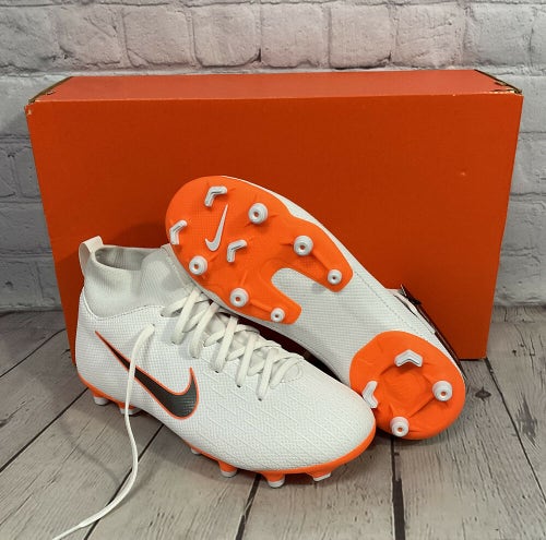 NEW Nike Jr Superfly 6 Academy GS MG Mid Cut Soccer Cleats Size 3Y White Orange