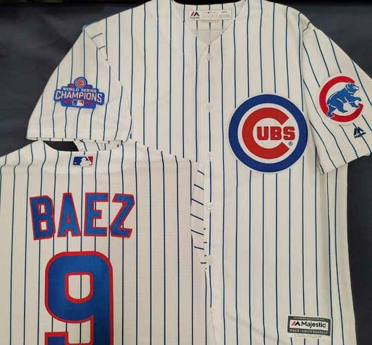20215 Majestic Chicago Cubs JAVIER BAEZ 2016 World Series Champions JERSEY
