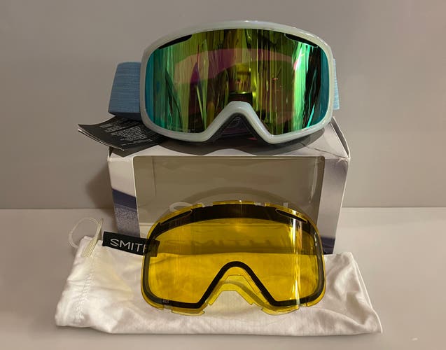 New Smith Riot Ski Snowboard Goggles Chromopop Mirror Lens + Bonus Lens & Bag