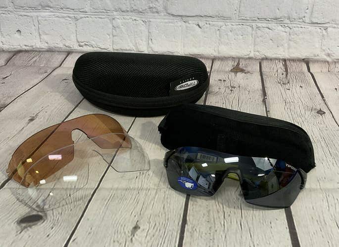 NEW Tifosi Optics Adult Brixen Interchangeable Sunglasses Crystal Smoke Green