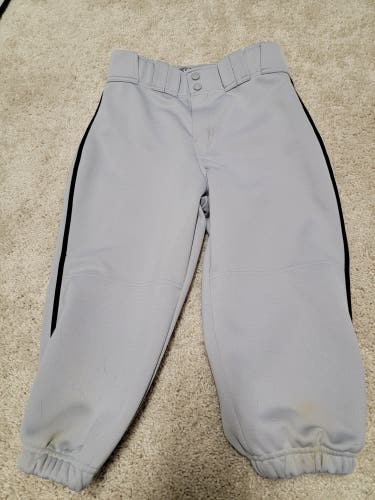 Used Gray Adult Small Easton Knicker Pants with Black Piping