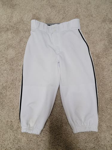White Men's Used Small Easton Knicker Pants with Black Piping