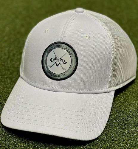 Callaway Men's Mesh Snapback Trucker Golf Hat Cap White One Size New #76181