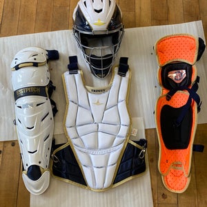 All Star Fastpitch AFX Catchers Set Custom Color White/Navy/Gold
