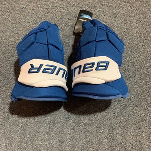 New Blue Bauer Supreme UltraSonic Pro Stock Gloves Colorado Avalanche Helm 14”