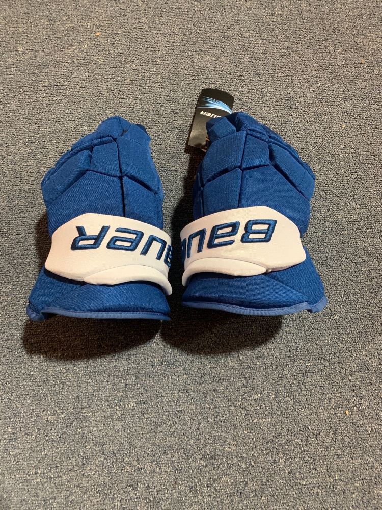 New Blue Bauer Supreme UltraSonic Pro Stock Gloves Colorado Avalanche Helm 14”