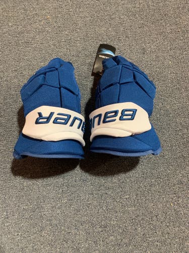New Blue Bauer Supreme UltraSonic Pro Stock Gloves Colorado Avalanche Helm 14”