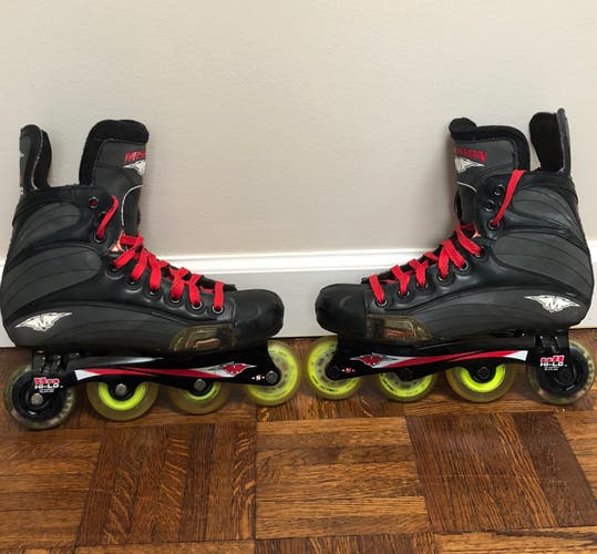 Mission Quattro 3500 Helium Inline Hockey Skates 8D Used