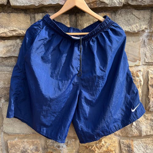 Vintage 90’s Nike Swim Shorts size XL Adult Navy Blue Vtg Mesh Swimwear Extra Large
