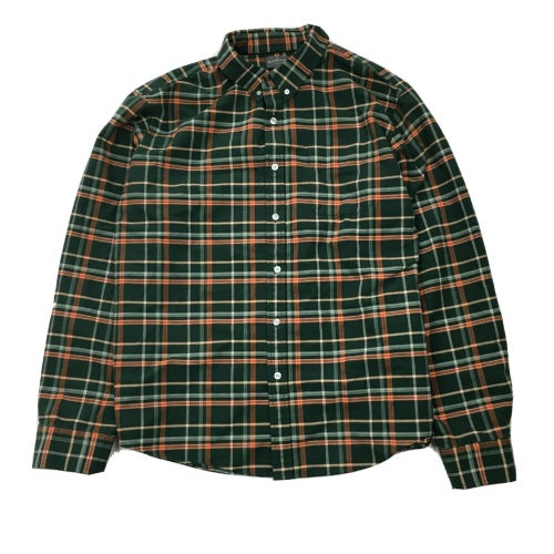 LL Bean Signature Plaid Flannel Button Down Long Sleeve Casual Shirt Green XXL