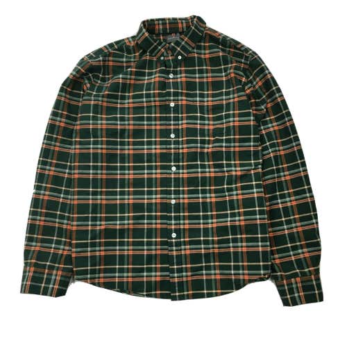 LL Bean Signature Plaid Flannel Button Down Long Sleeve Casual Shirt Green XXL