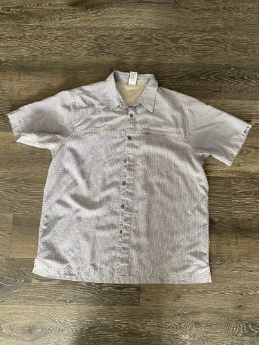 The North Face Shirt Mens XL Button Up Gray/ Blue