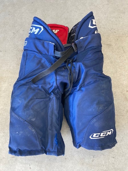 Used CCM 652 Medium Junior Tacks Blue Hockey Pants Pads Gear