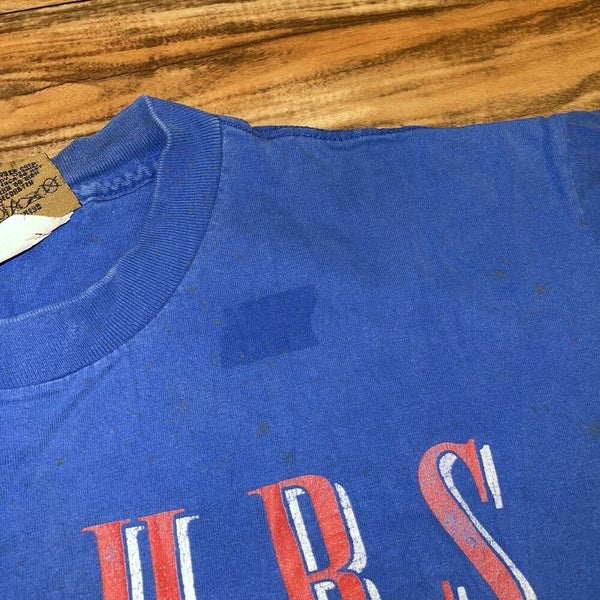 Vintage Chicago Cubs Baseball Nutmeg T-Shirt Size Large Blue 1992