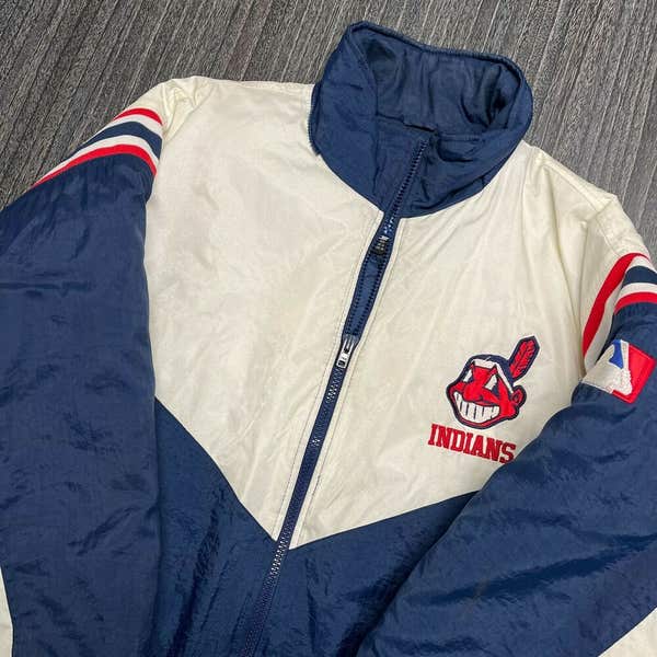 レア　90S VINTAGE MLB Indians ナイロンジャケット　XL a476d6b0bc0f8b98f450511498f8fc