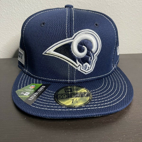 Los Angeles LA Rams Players Hat New Era 59Fifty NFL Fitted Cap Size 7-1/8