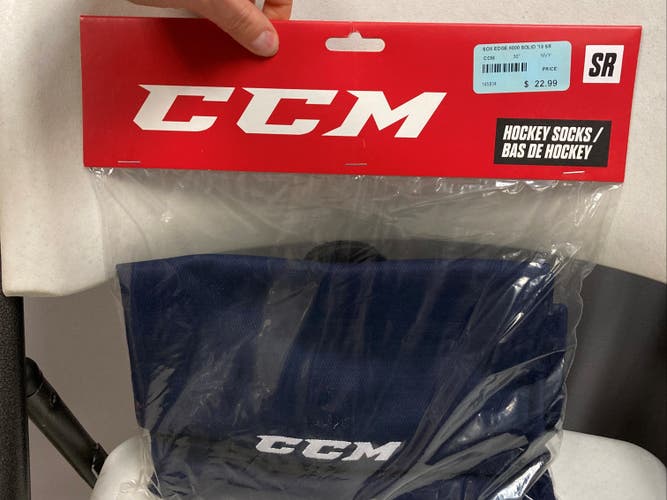 New CCM Navy SR Socks 30" (2)