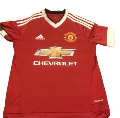 Unisex Youth Adidas Red Manchester United Climacool Jersey Sz Large
