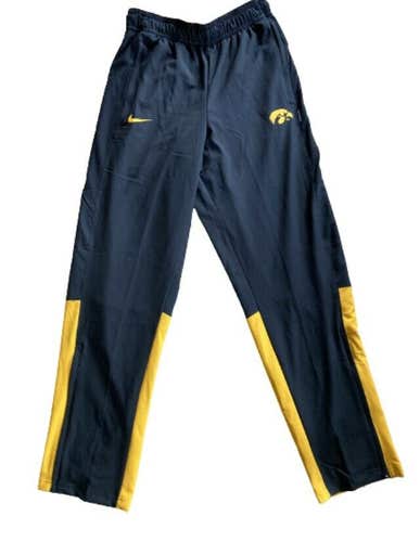 New W/O Tags Nike Dri-Fit Iowa Hawkeyes Team Issued Warm Up Pants Black Yellow S