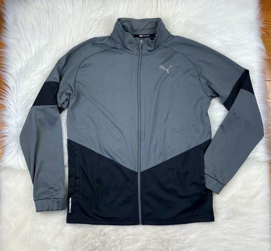 Puma DryCell Blaster Track Jacket Full Zip Athletic Way 518377-07 Black Gray S