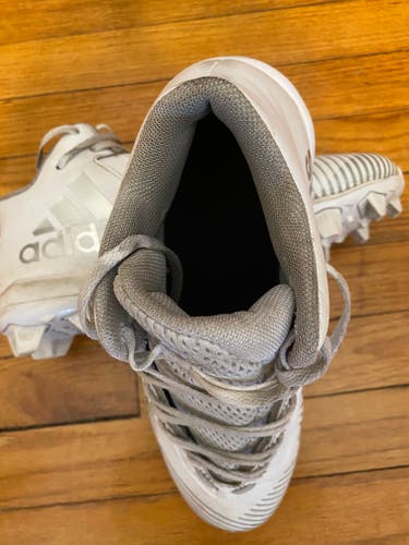 White Used Mens Size 10Molded Cleats Adidas
