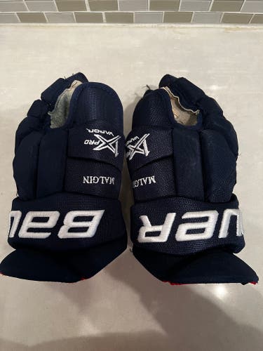 Bauer Vapor 1X Pro Custom Hockey Gloves 13" Navy NHL Pro Stock Panthers Malgin