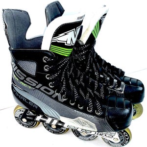 MISSION Inhaler AC7 Inline Hockey Roller Skates Sz 9E (10.5 Men US Shoe Size)