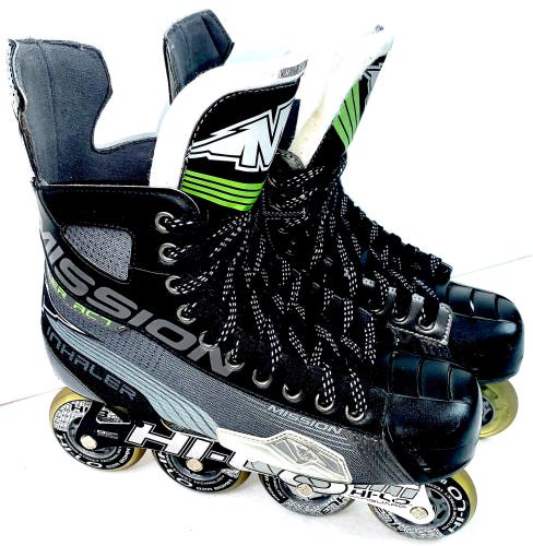 MISSION Inhaler AC7 Inline Hockey Roller Skates Sz 9E (10.5 Men US Shoe Size)