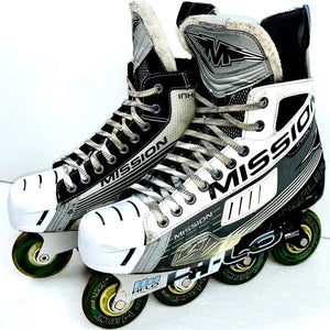 Mission Inhaler AC4 Senior Inline Hockey Skates Size 11D (Men 12.5 US Shoe)